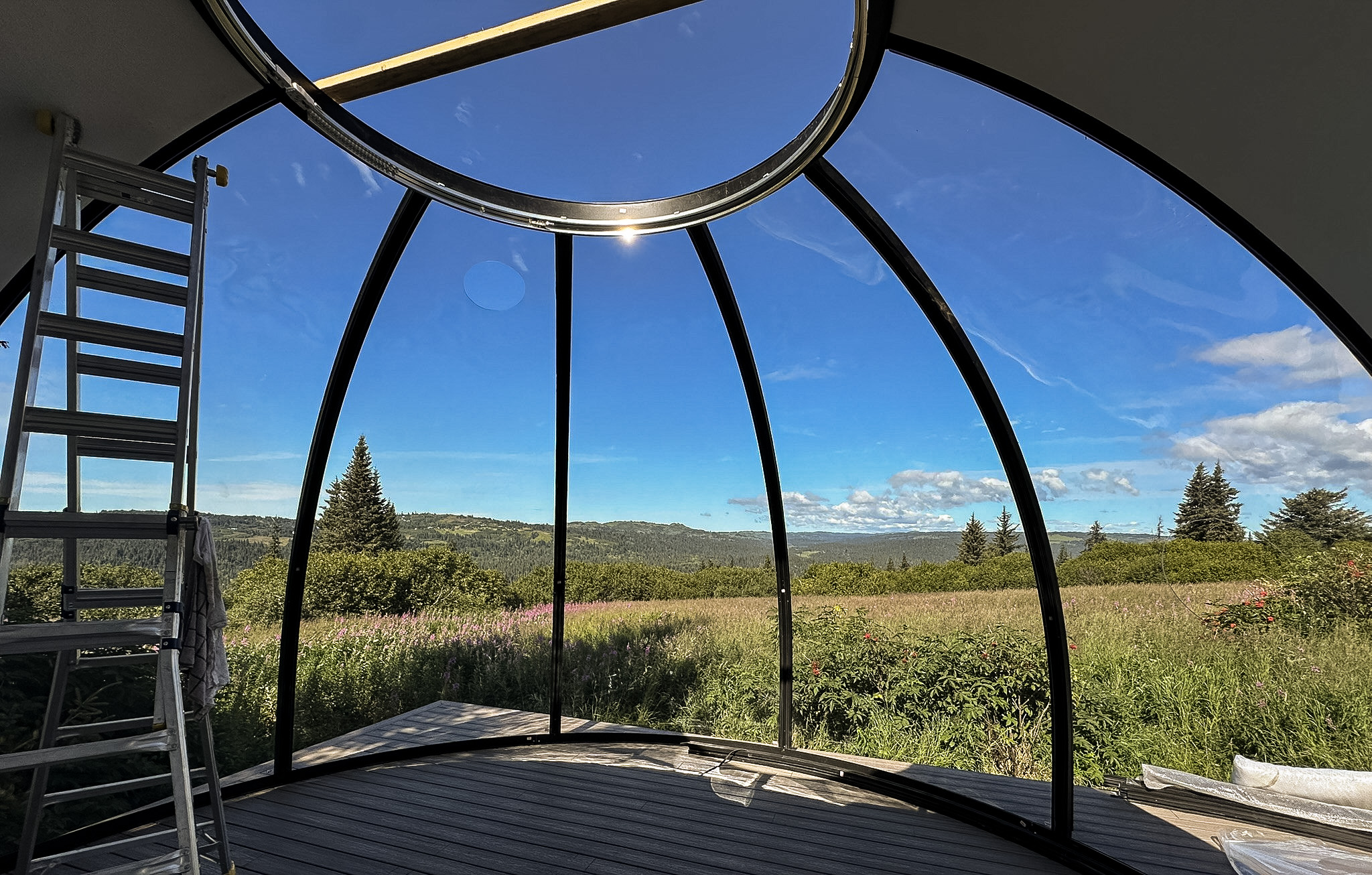 Clear dome view of 520 acre Twin Rivers property
