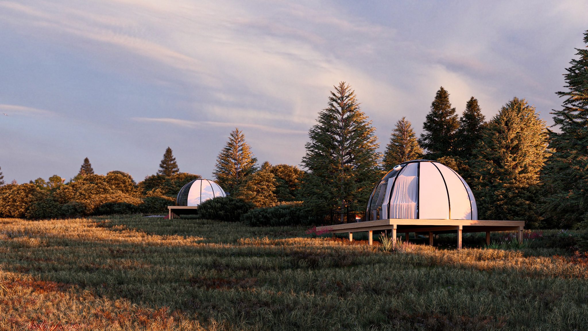 Luxury glamping domes in Wild Alaska surrounded by pristine wilderness